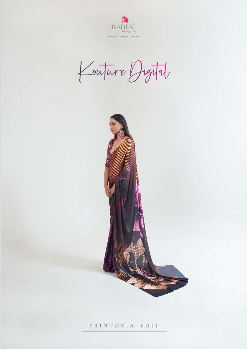 KOUTURE DIGITAL BY RAJTEX 168001 TO 168011 SERIES SATIN SILK PRINT SAREES