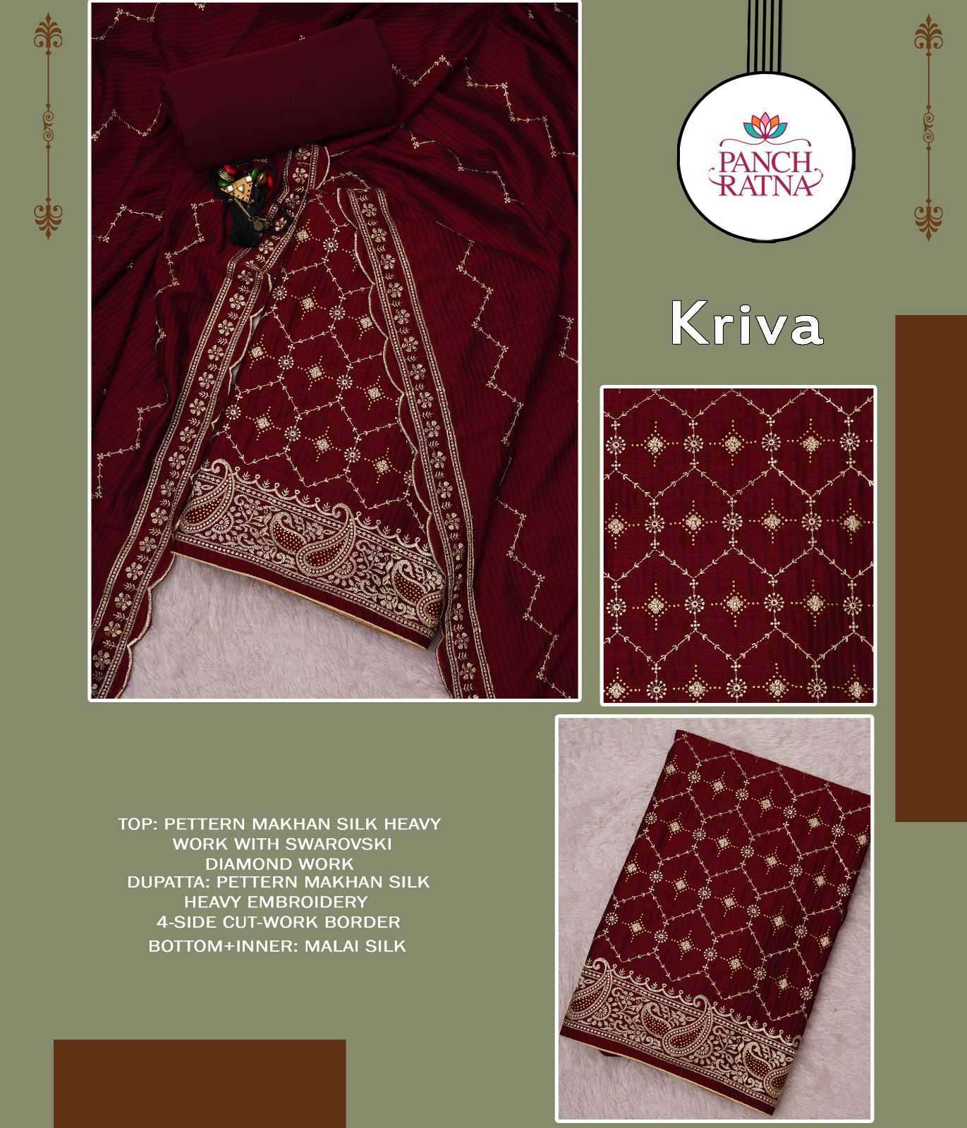 KRIVA BY PANCH RATNA MAKHAN SILK EMBROIDERY SWAROVSKI WORK DRESSES