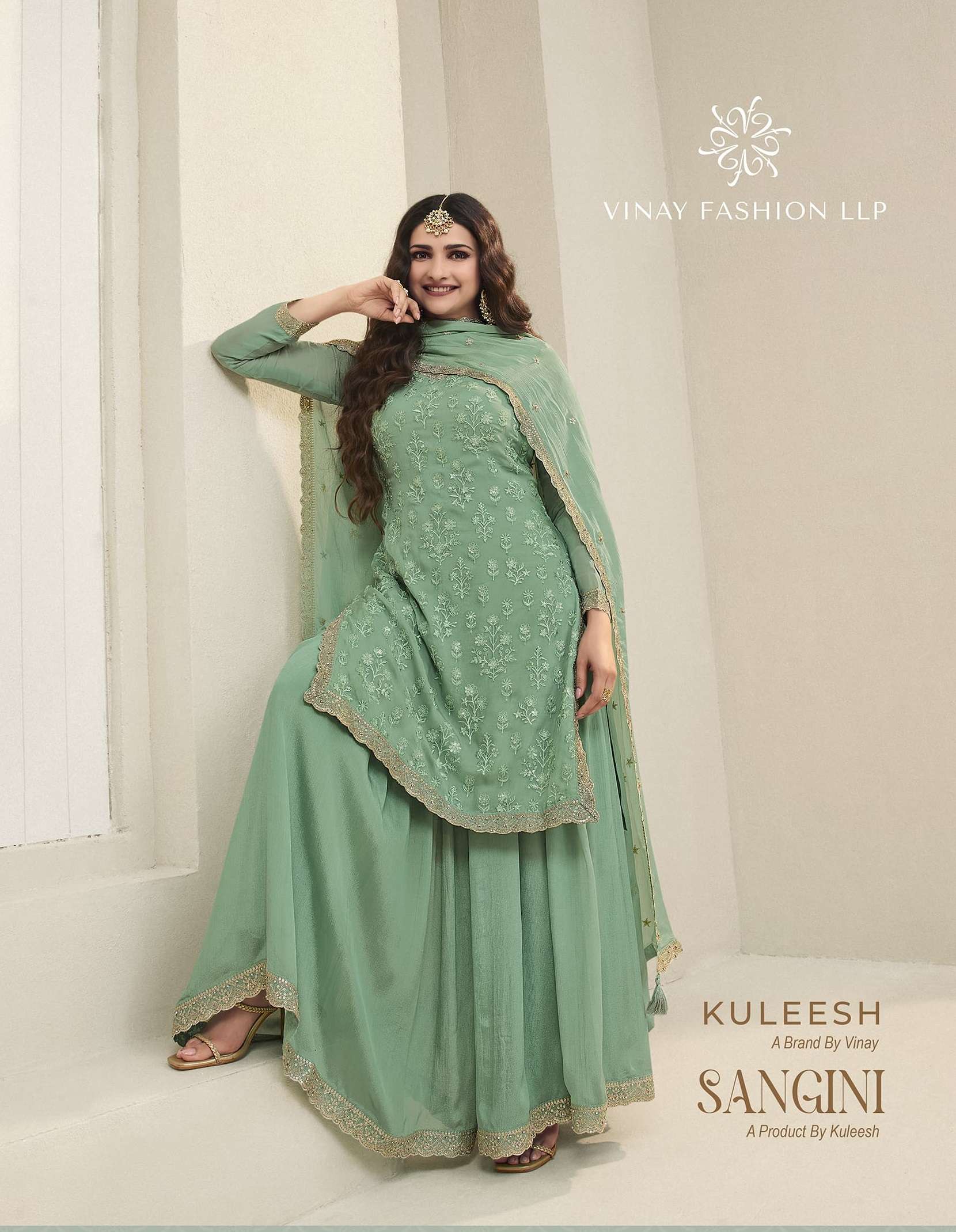 KULEESH SANGINI BY VINAY FASHION 65041 TO 65046 SERIES ORGANZA WORK SHARARA SUITS