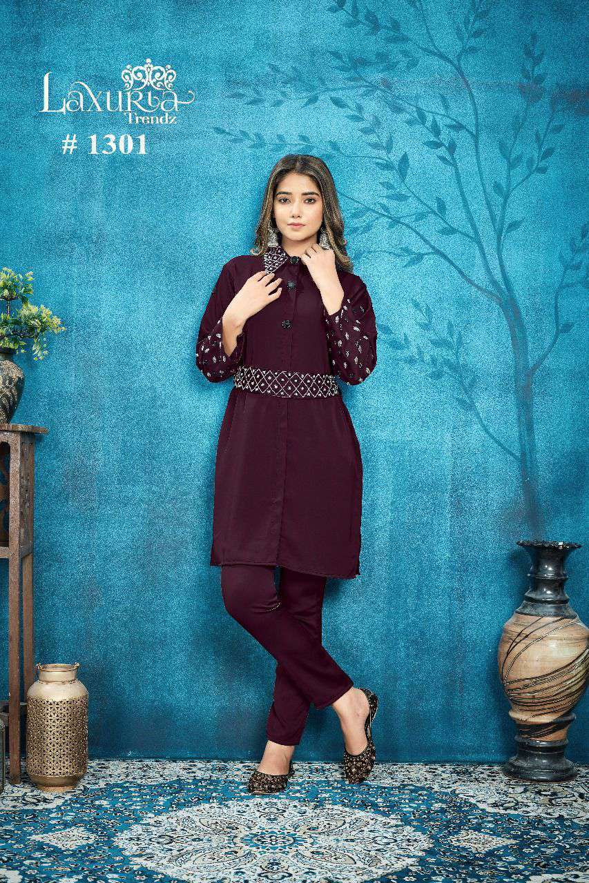 LAXURIA 1301 NX BY LAXURIA TRENDZ SATIN HAND WORK CO-ORD SET