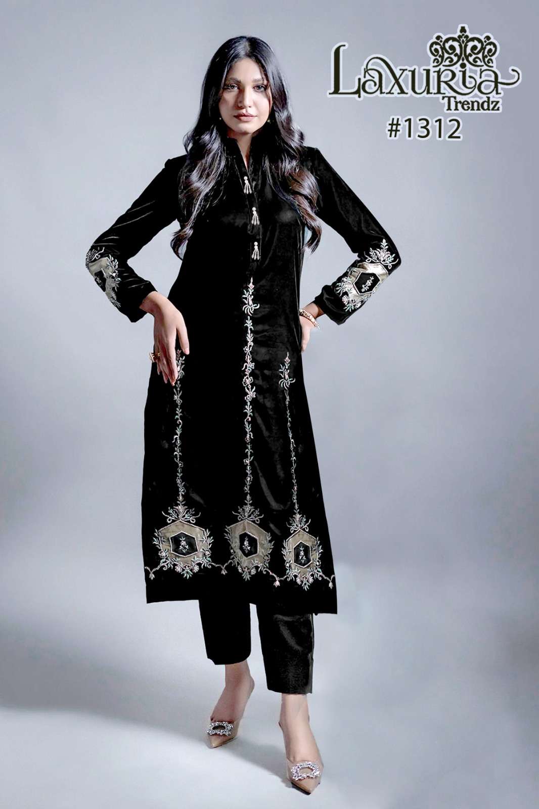 LAXURIA 1312 HIT DESIGN BY LAXURIA TRENDZ VELVET WORK KURTI & PANT