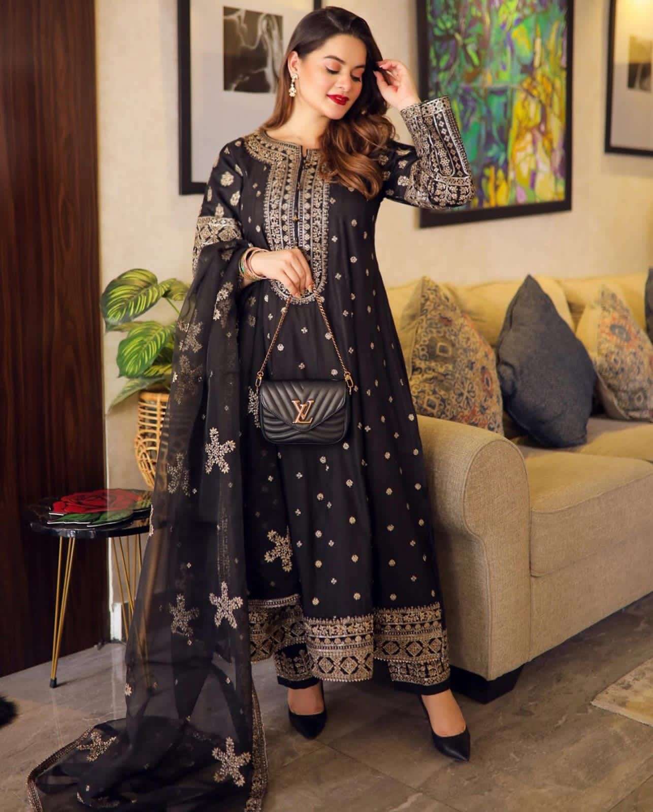 LC-1027 HIT DESIGN BY AQSAWHOLESALE MUSLIN COTTON WORK GOWN & DUPATTA