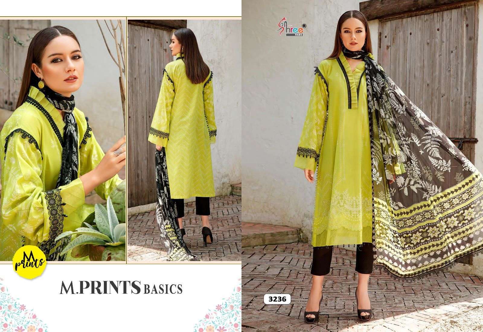 M PRINT 3236 HIT DESIGN BY SHREE FABS PURE COTTON PRINT WORK PAKISTANI DRESS