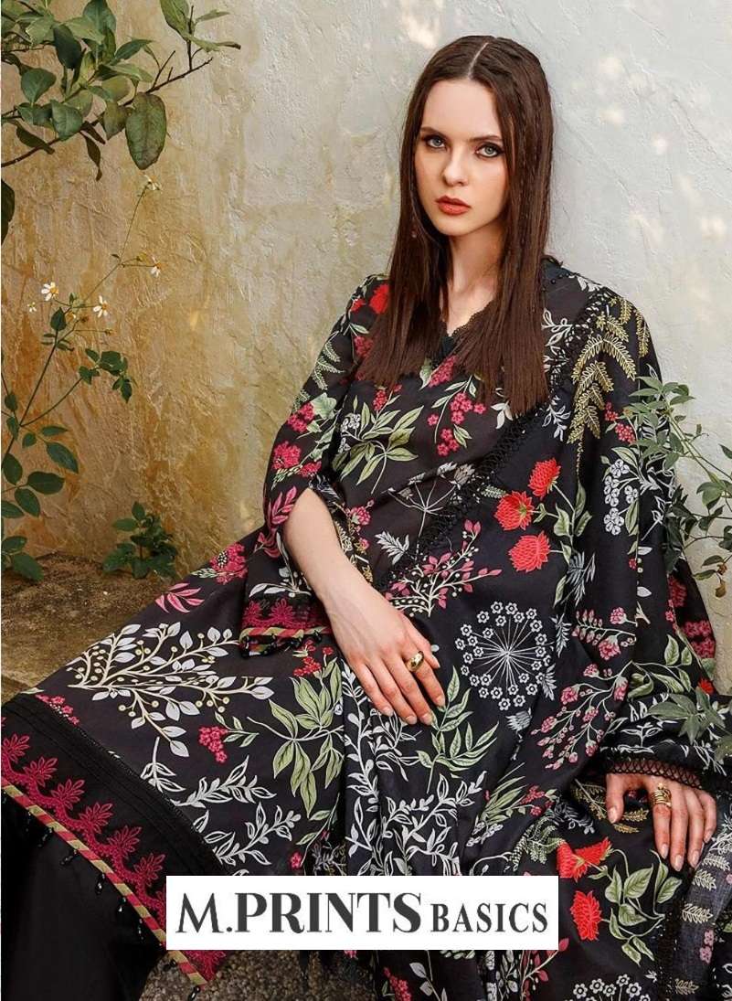 M PRINTS BASICS BY HAZZEL 1001 TO 1003 SERIES COTTON PRINT WORK PAKISTANI DRESSES