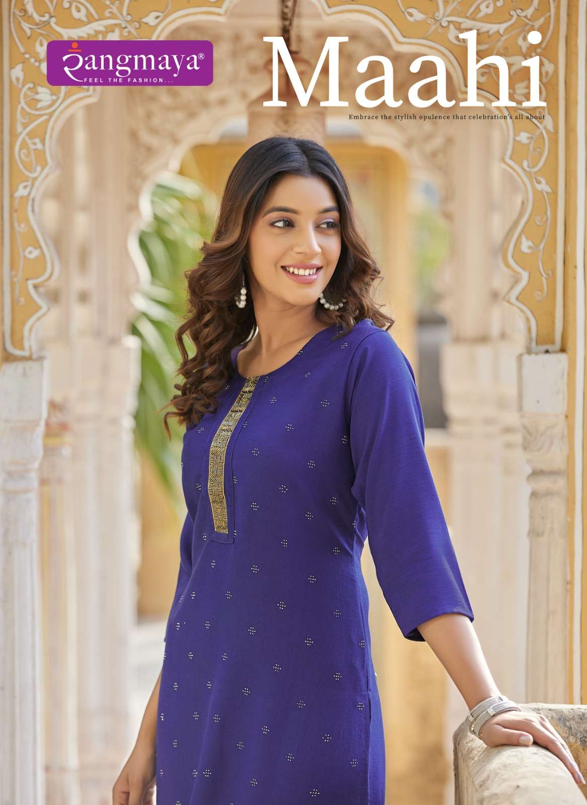 MAAHI BY RANGMAYA 101 TO 108 SERIES BOMBAY IMPORTED FABRIC WORK KURTIS