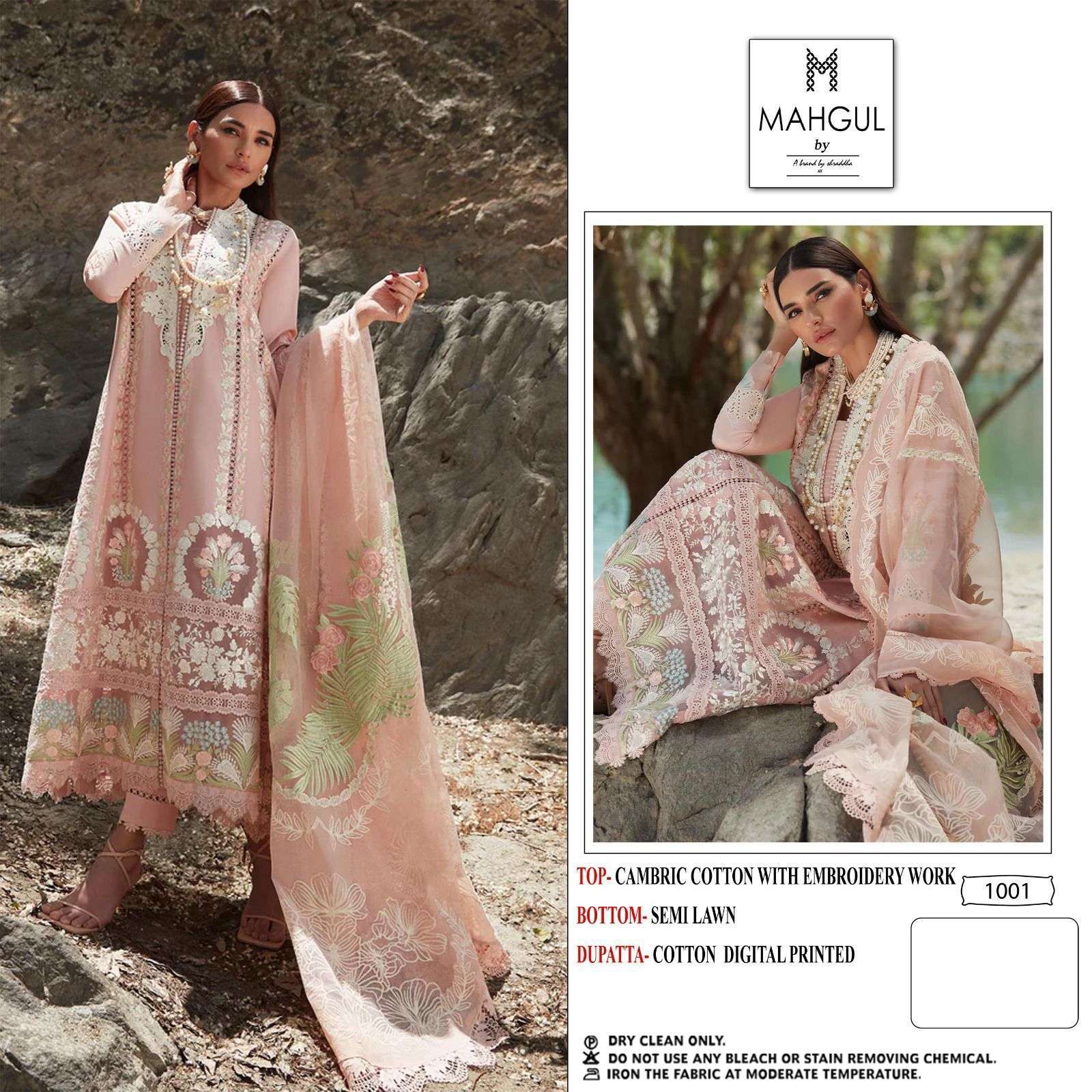 MAHGUL VOL-1 BY AQSAWHOLESALE 1001 TO 1004 SERIES COTTON WORK PAKISTANI DRESSES