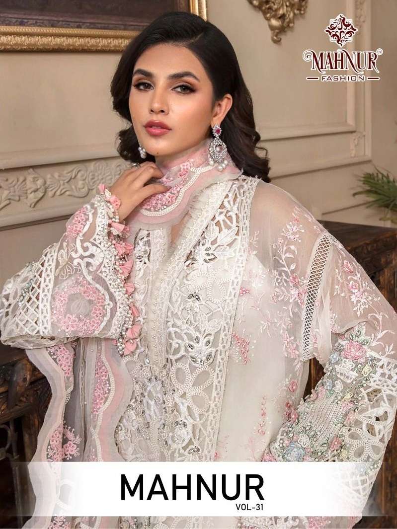 MAHNUR VOL-31 BY MAHNUR FASHION 31001 TO 31003 SERIES GEORGETTE WORK PAKISTANI DRESSES