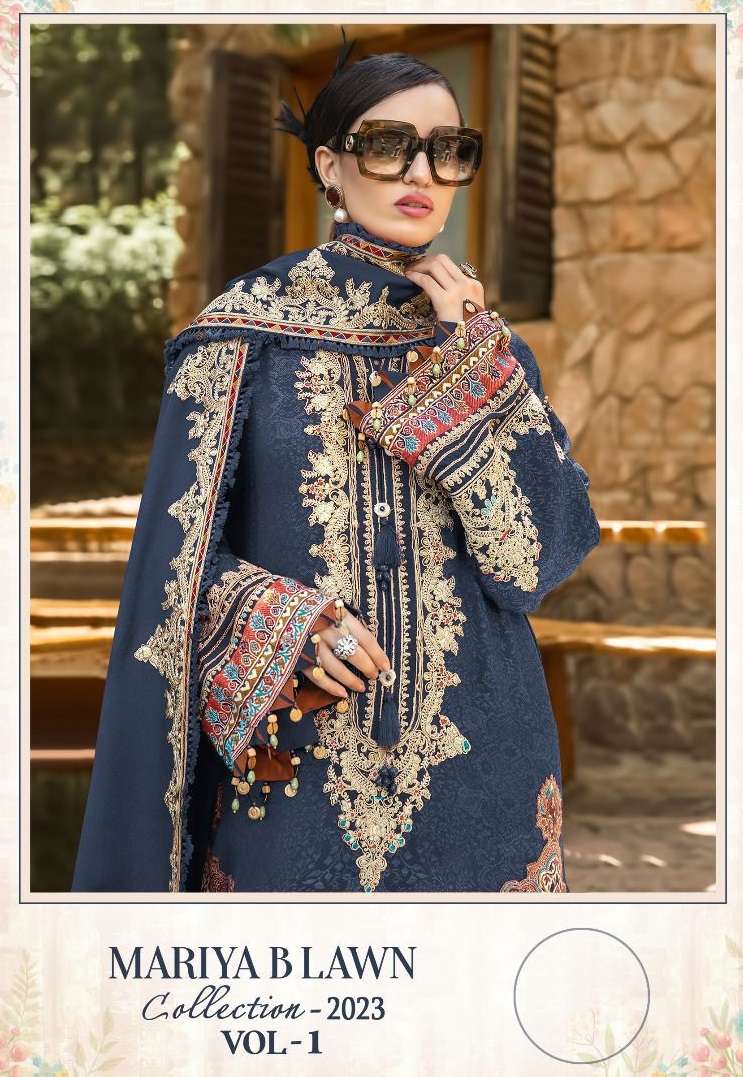 MARIYA B LAWN COLLECTION-2023 VOL-1 BY SHREE FABS COTTON PRINT WORK PAKISTANI DRESSES