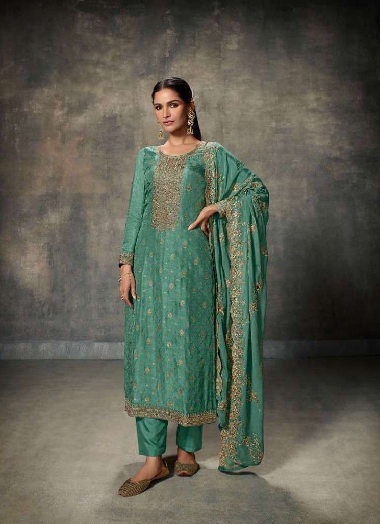 MEMSAHIBA BY ZISA 14871 TO 14875 SERIES VISCOSE DOLA SILK EMBROIDERY WORK DRESSES