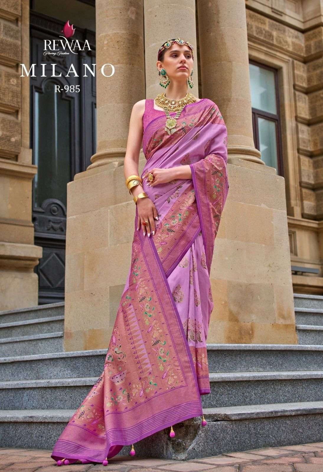 MILANO BY REWAA 977 TO 985 SERIES SUPERIOR VP SILK DESIGNER SAREES