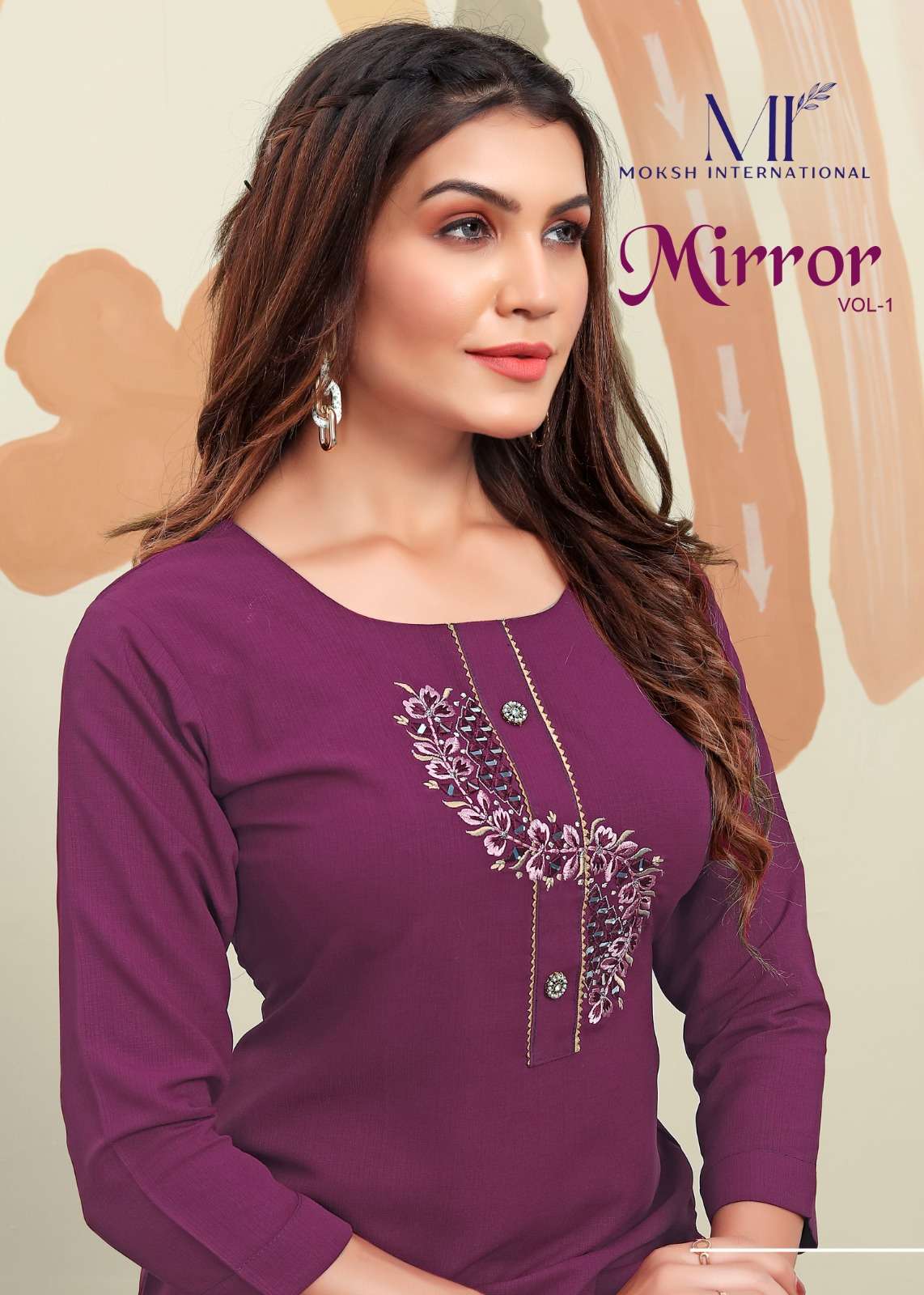 MIRROR VOL-1 BY MOKSH INTERNATIONAL 661 TO 664 SERIES COTTON HAND WORK KURTIS