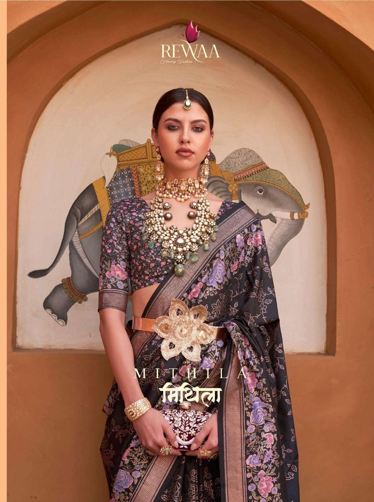 MITHILA BY REWAA 730 TO 742 SERIES SILK DESIGNER FESTIVE WEAR SAREES