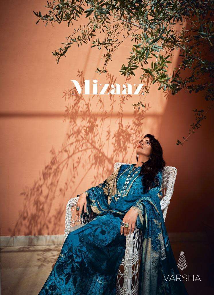 MIZAAZ BY VARSHA 01 TO 06 SERIES PASHMINA SILK EMBROIDERY WORK WINTER WEAR DRESSES