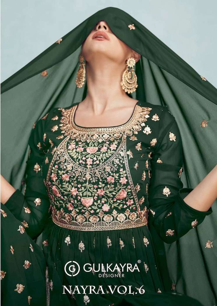 NAYRA VOL-6 BY GULKAYRA 7206-A TO 7206-D SERIES GEORGETTE EMBROIDERY READYMADE DRESSES