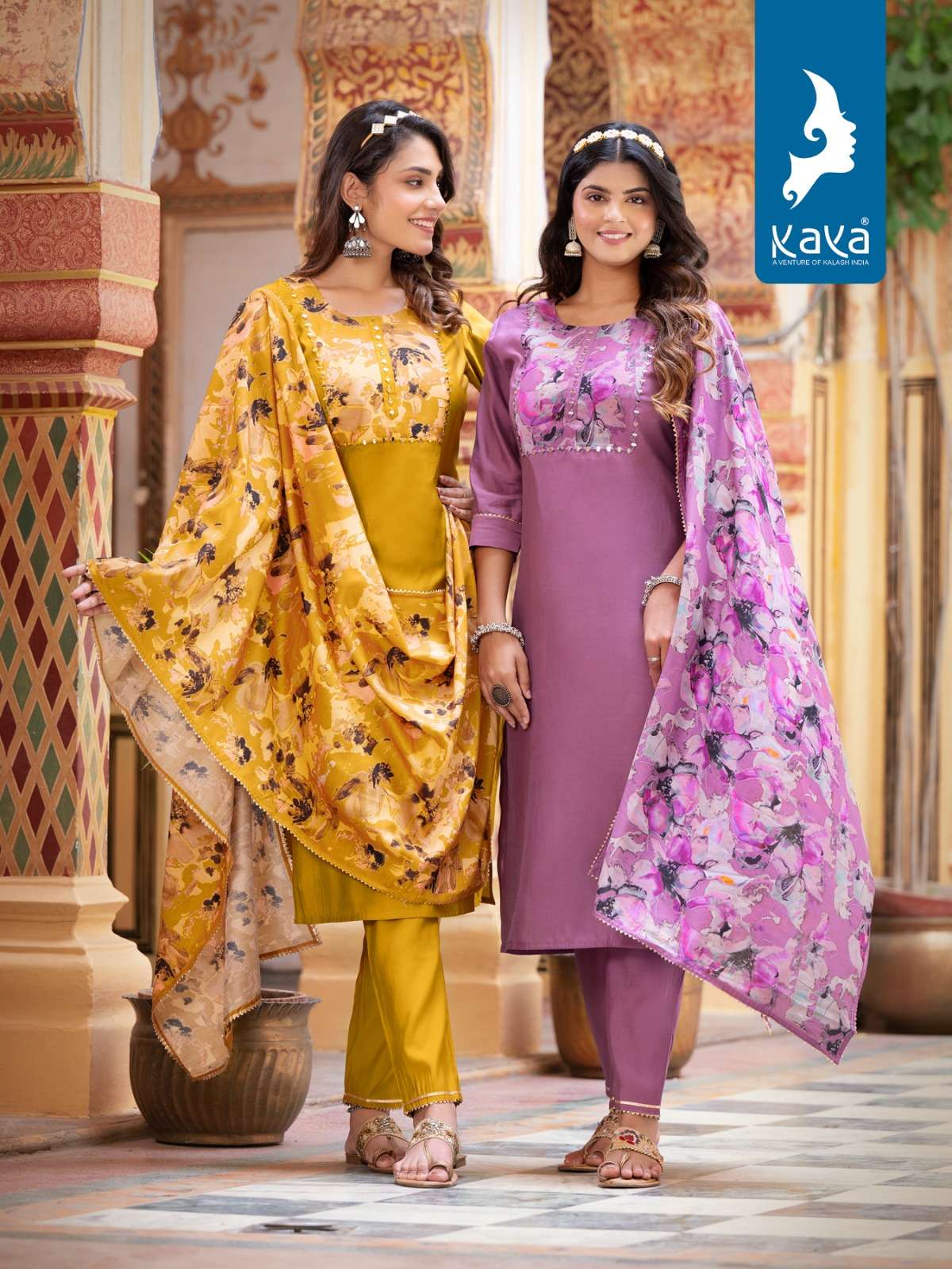 NIHARIKA BY KAYA 01 TO 06 SERIES ROMAN SILK PRINT WORK READYMADE DRESSES