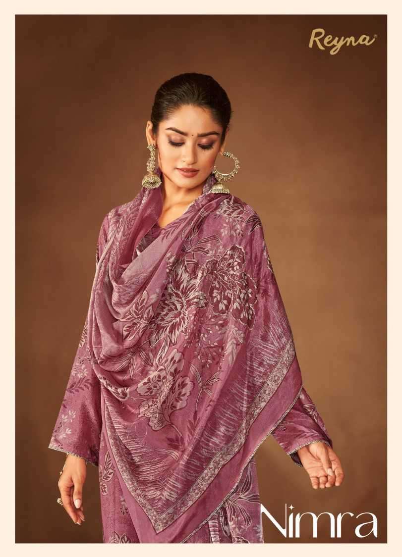 NIMRA BY REYNA 10001 TO 10004 SERIES ROSE SILK PRINT HAND WORK DRESSES