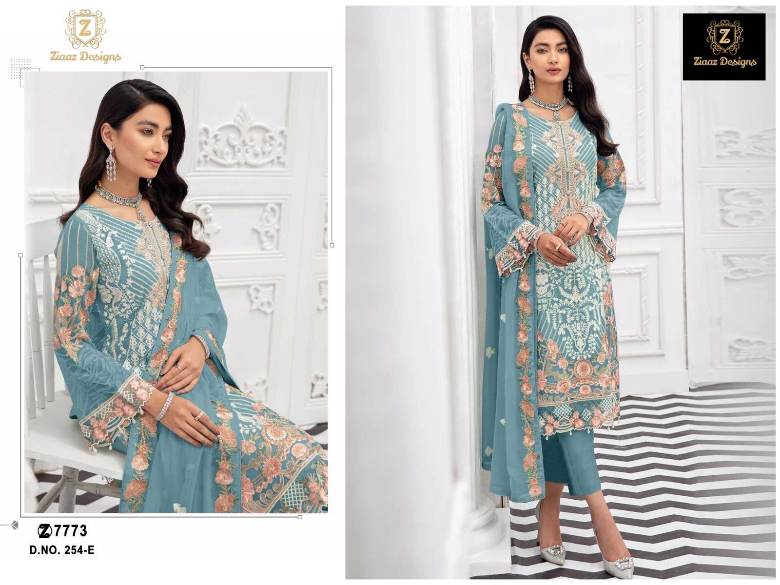 NOORJAHAN VOL-10 BY ZIAAZ DESIGNS GEORGETTE HEAVY EMBROIDERY WORK PAKISTANI DRESS