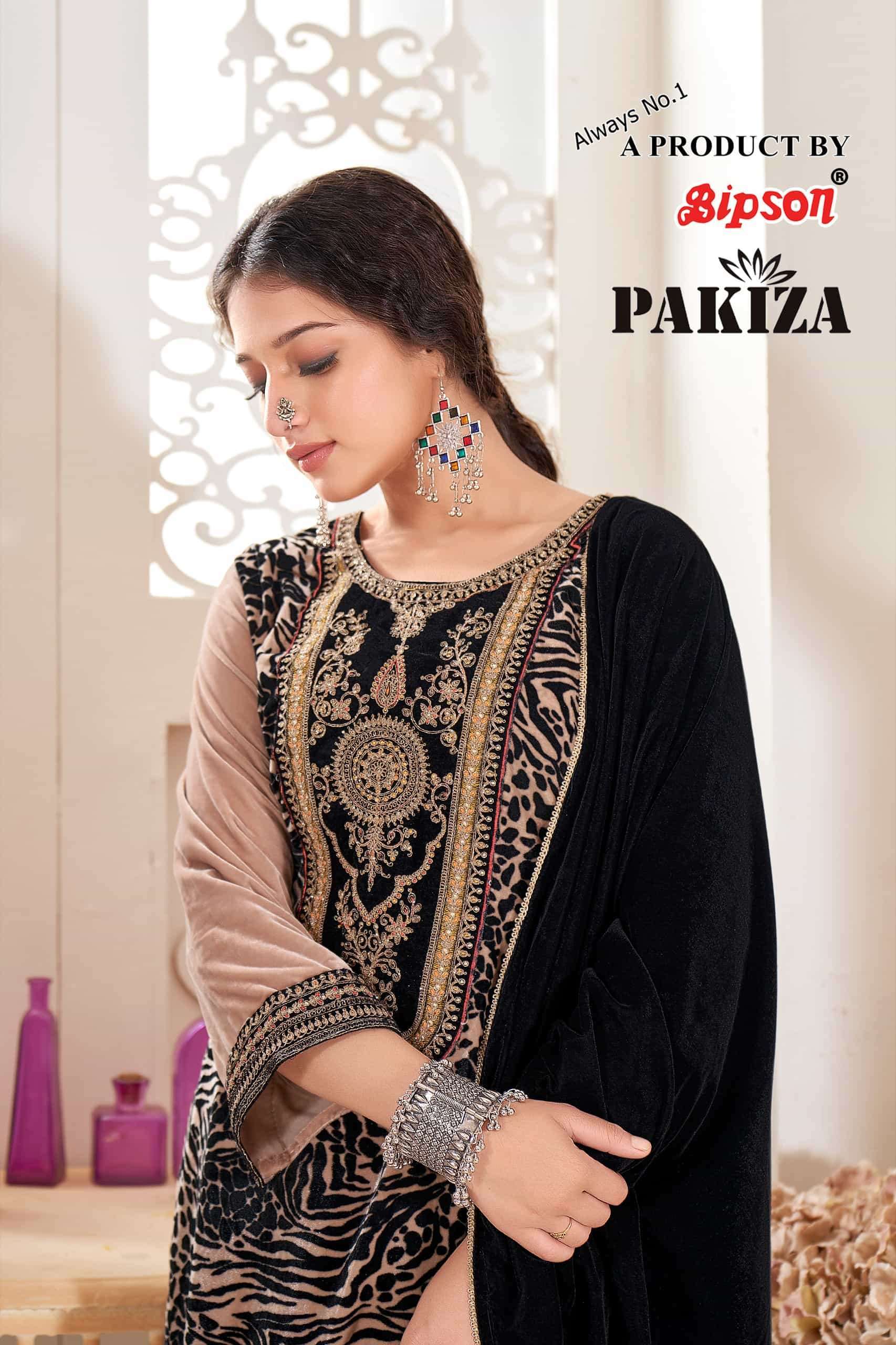 PAKIZA BY BIPSON 1001 TO 1004 SERIES VISCOSE VELVET EMBROIDERY WINTER WEAR DRESSES