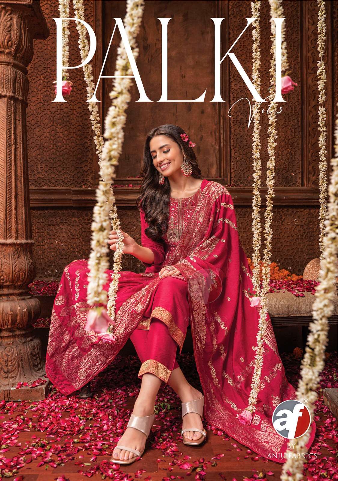 PALKI VOL-3 BY ANJU FABRICS 3131 TO 3136 SERIES VISCOSE NYLON HAND WORK READMADE DRESSES