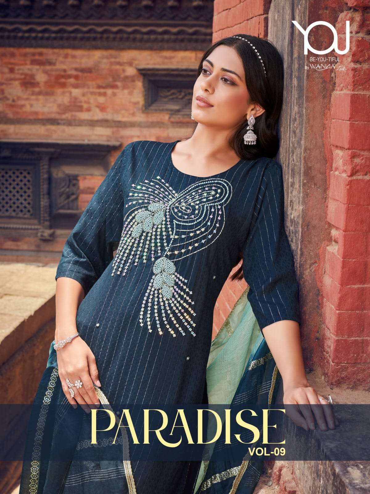 PARADISE VOL-9 BY YOU 1201 TO 1206 SERIES PURE VISCOSE HAND WORK READYMADE DRESSES