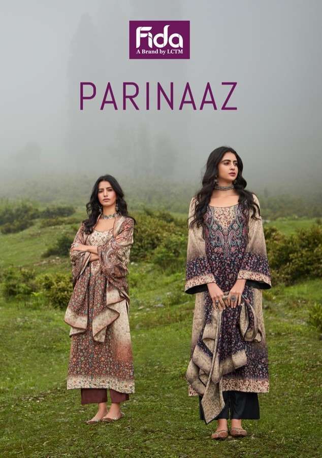 PARINAAZ BY FIDA 1001 TO 1006 SERIES SILK PASHMINA PRINT WORK WINTER WEAR DRESSES