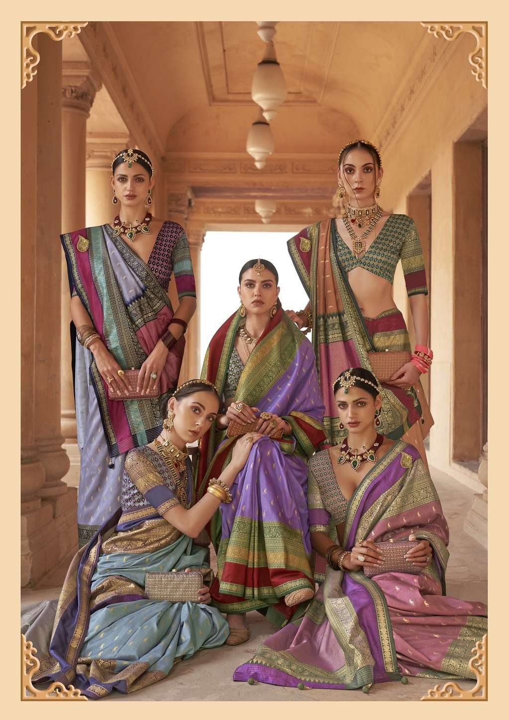 PRASANG BY REWAA 764 TO 774 SERIES PV SILK DESIGNER HEAVY WORK SAREES