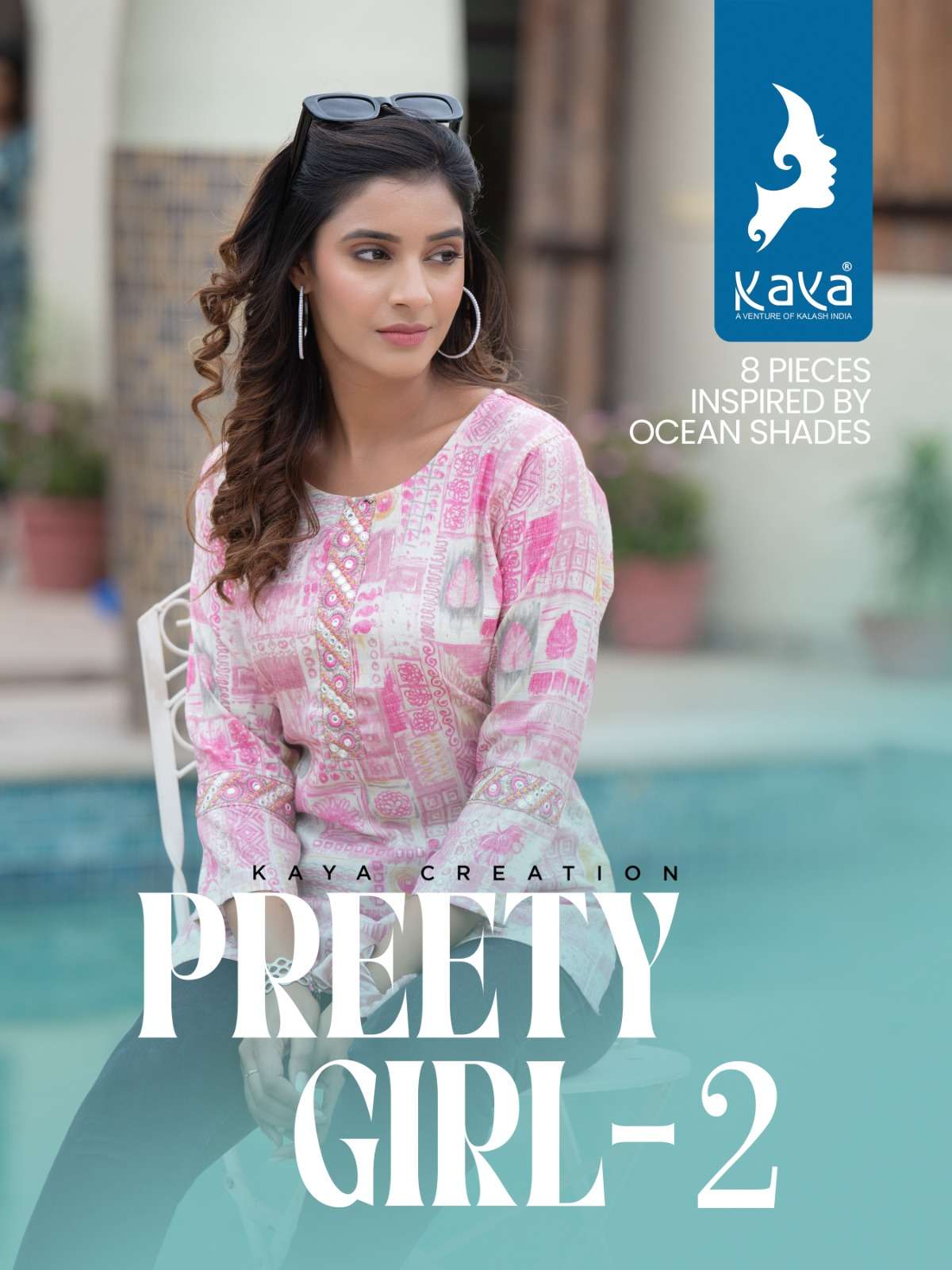 PRETTY GIRL VOL-2 BY KAYA 01 TO 08 SERIES RAYON PRINT WORK TOPS