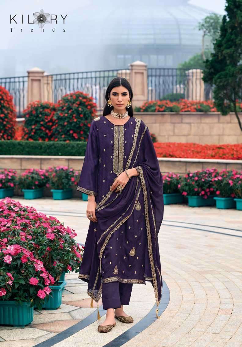 RANG E BAHAR BY KILORY TRENDZ 731 TO 736 SERIES PURE VISCOSE SILK JACQUARD WORK DRESSES