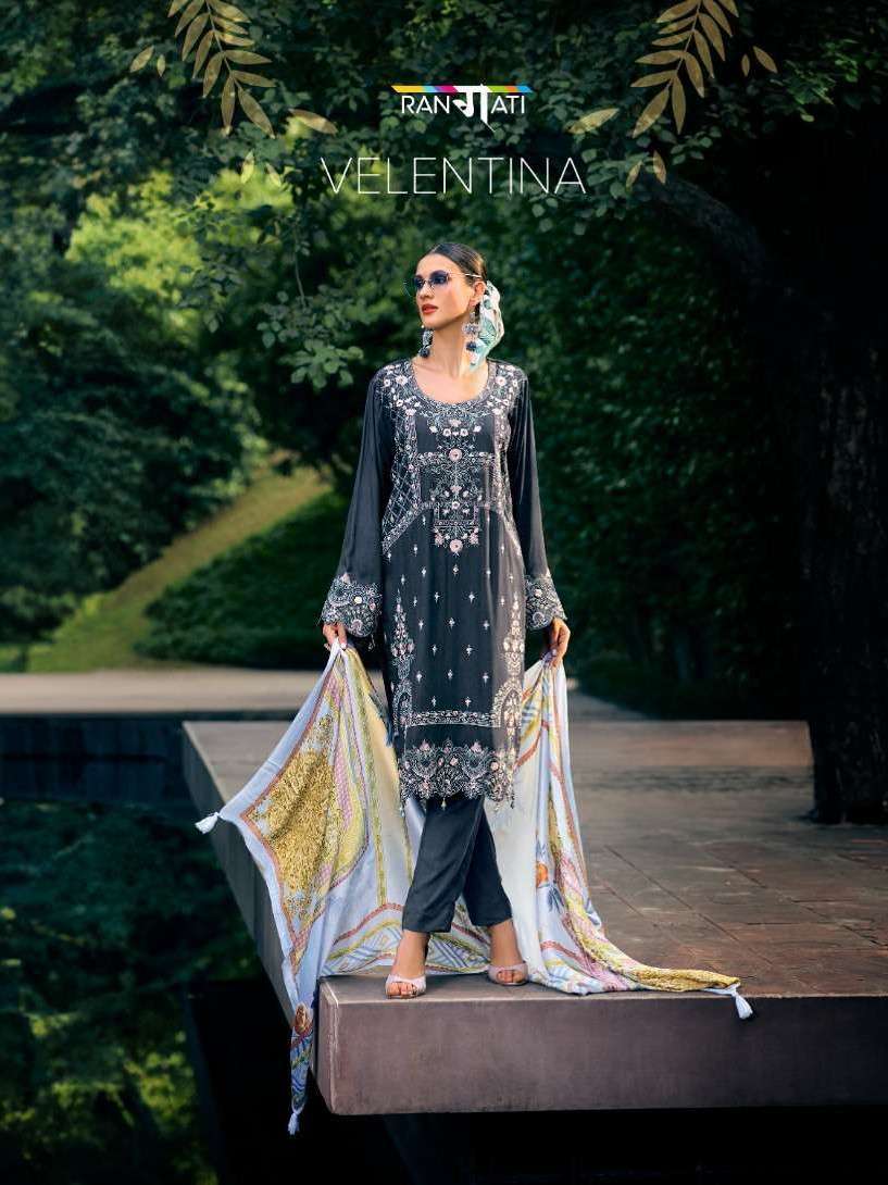 RANGATI VELENTINA BY AQSAWHOLESALE 1001 TO 1005 SERIES WOOL EMBROIDERY WORK WINTER WEAR DRESSES