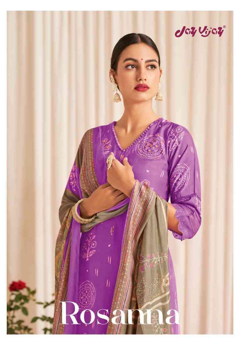 ROSANNA BY JAY VIJAY 8261 TO 8268 SERIES MUSLIN PRINT EMBROIDERY WORK DRESSES