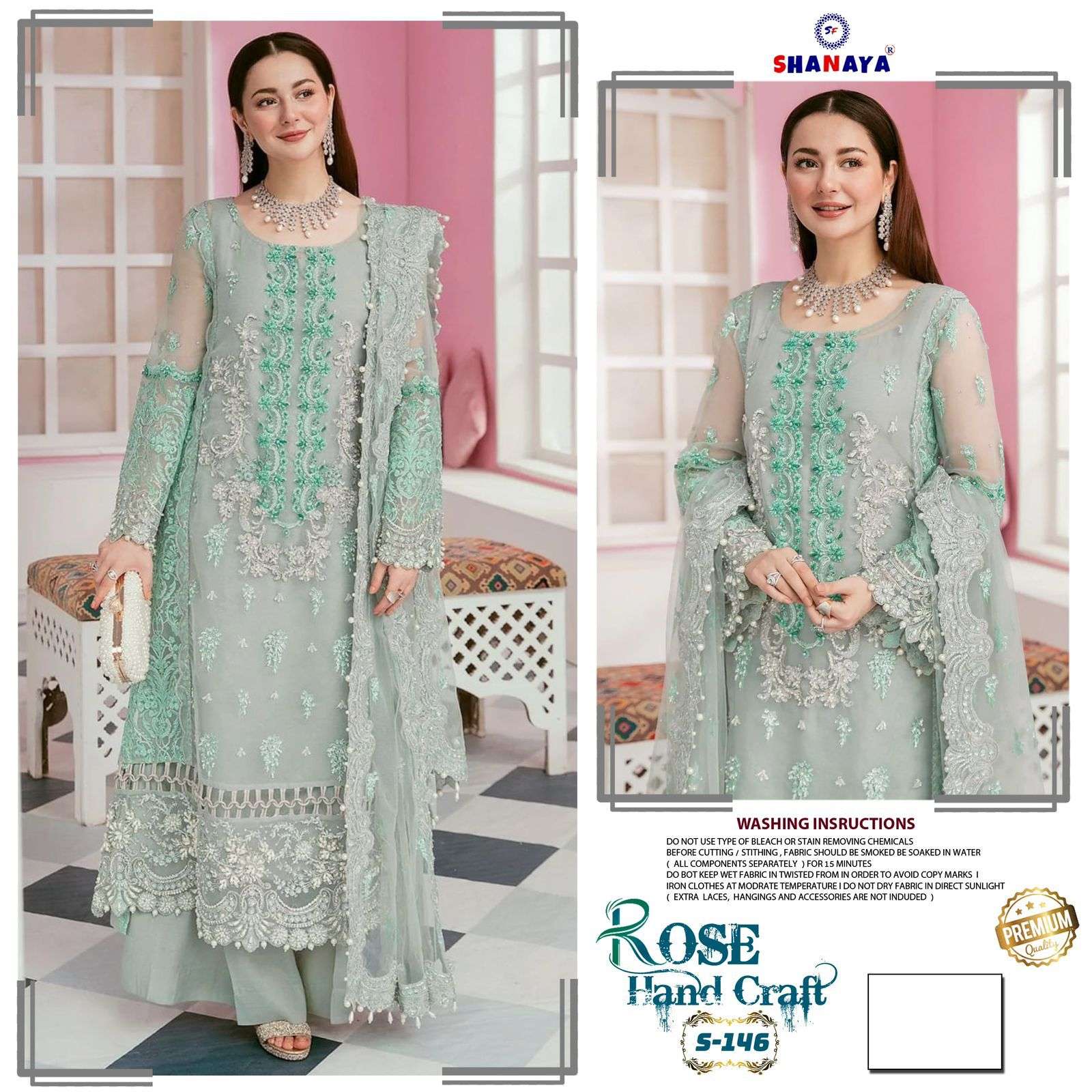 ROSE HAND CRAFT S-146 BY SHANAYA FASHION FAUX GEORGETTE WORK PAKISTANI DRESS