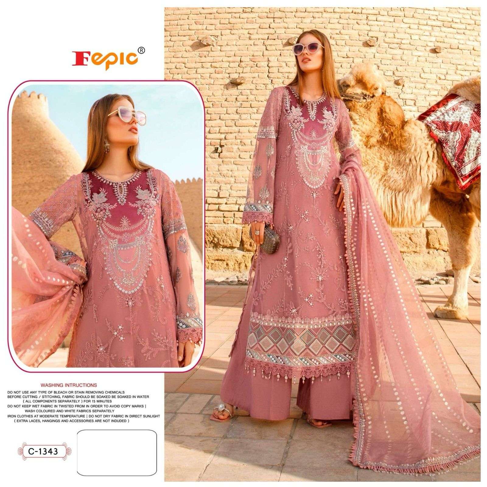 ROSEMEEN 1343 HIT DESIGN BY FEPIC ORGANZA HEAVY EMBROIDERY WORK PAKISTANI DRESS