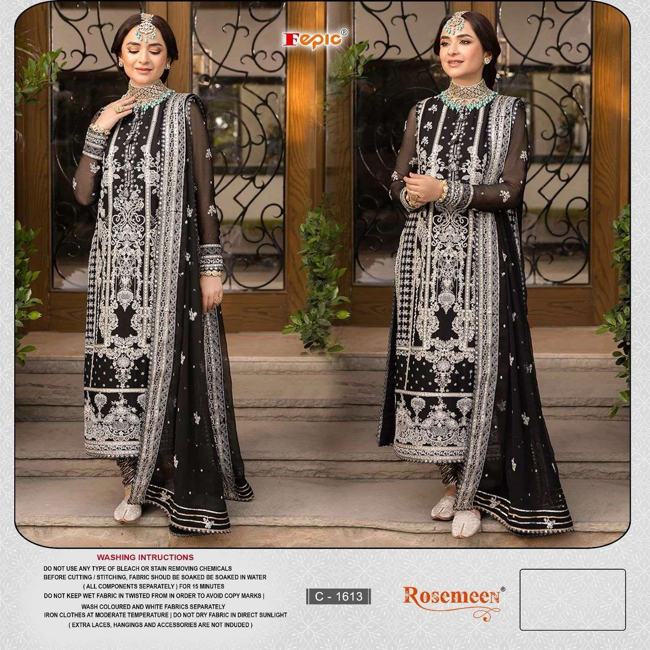 ROSEMEEN 1613 HIT DESIGN BY FEPIC GEORGETTE EMBROIDERY WORK PAKISTANI DRESS