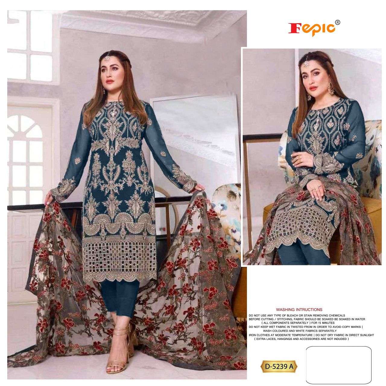 ROSEMEEN 5239 COLOURS BY FEPIC 5239-A TO 5239-D SERIES GEORGETTE EMBROIDERY PAKISTANI DRESSES