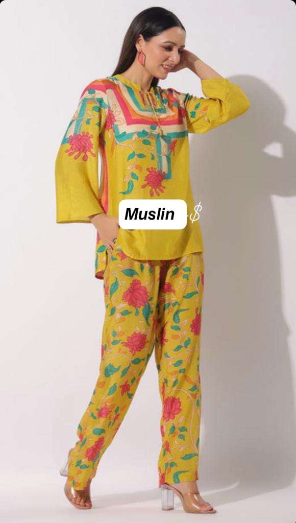 RUBIKA BY AQSAWHOLESALE MUSLIN PRINT WORK CO-ORD SET