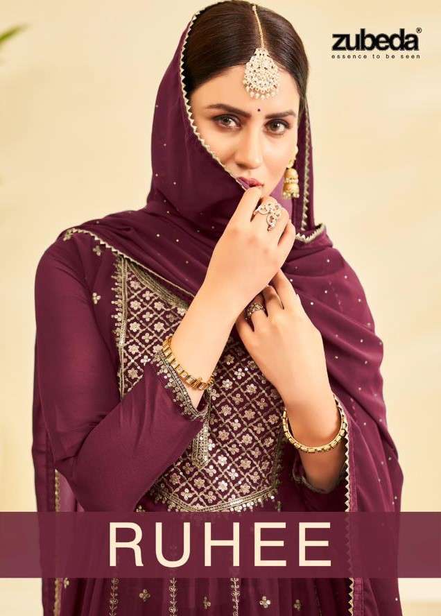 RUHEE BY ZUBEDA 2001 TO 2006 SERIES GEORGETTE EMBROIDERY WORK READYMADE NAYRA SUITS