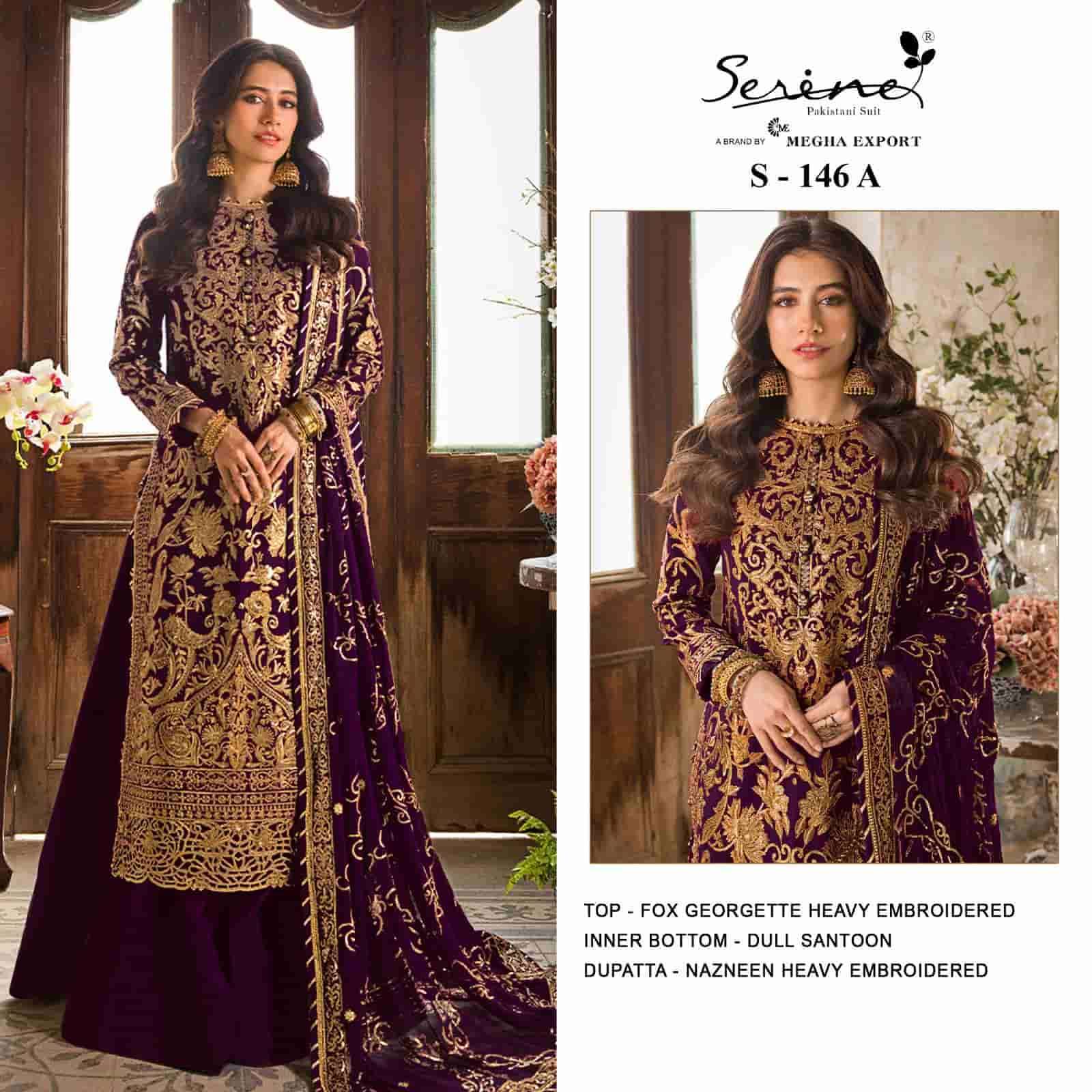 S-146 COLOURS BY SERINE 146-A TO 146-D SERIES FAUX GEORGETTE WORK PAKISTANI DRESSES