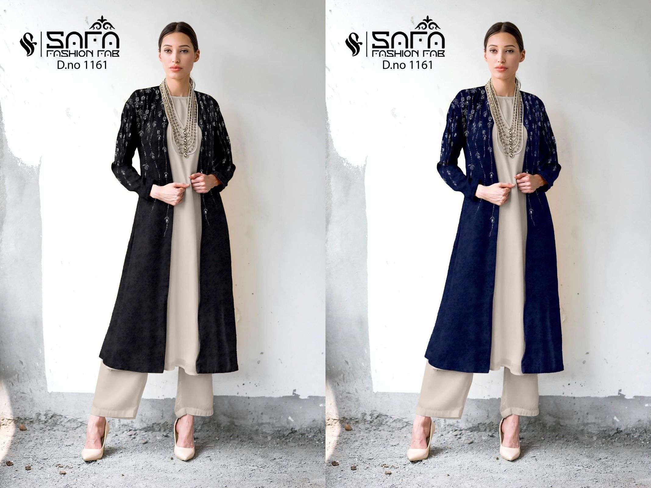 SAFA 1161 NX BY SAFA FASHION FAB GEORGETTE HEAVY WORK KURTI PANT & SHRUG