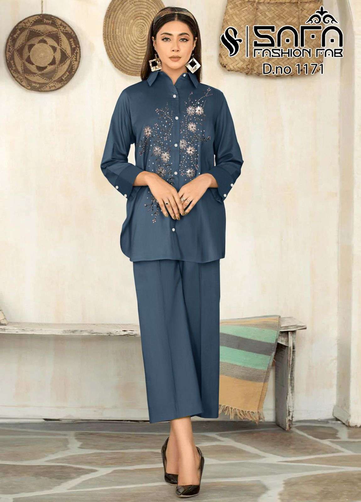 SAFA 1171 NX BY SAFA FASHION FAB FANCY FABRIC HAND WORK CO-ORD SET