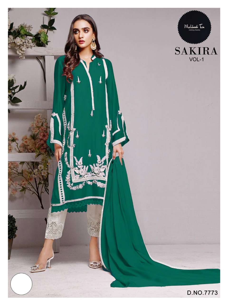 SAKIRA VOL-1 BY MEHBOOB TEX PURE GEORGETTE EMBRODIERY WORK READYAMDE DRESS