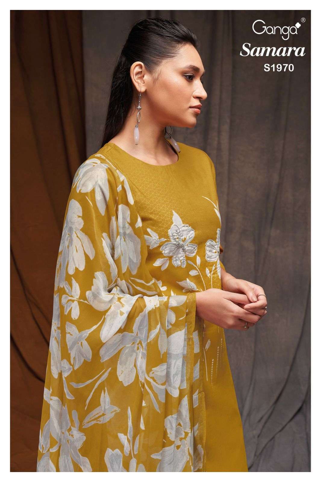 SAMARA BY GANGA FASHIONS 1970-A TO 1970-D SERIES COTTON SILK WORK DRESSES