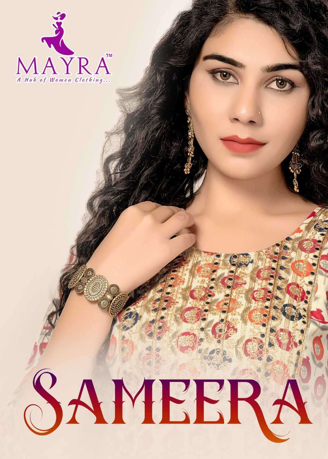 SAMEERA BY MAYRA 80263 TO 80270 SERIES CAPSULE PRINT EMBROIDERY WORK KURTIS