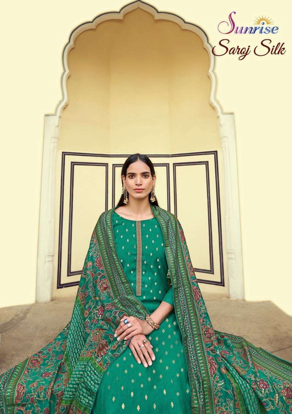 SARIJ SILK BY SUNRISE 1001 TO 1008 SERIES MODAL SILK EMBROIDERY WORK DRESSES