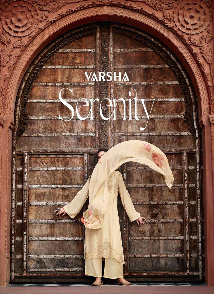 SERENITY BY VARSHA 01 TO 04 SERIES VISCOSE MUSLIN EMBROIDERY WORK DRESSES