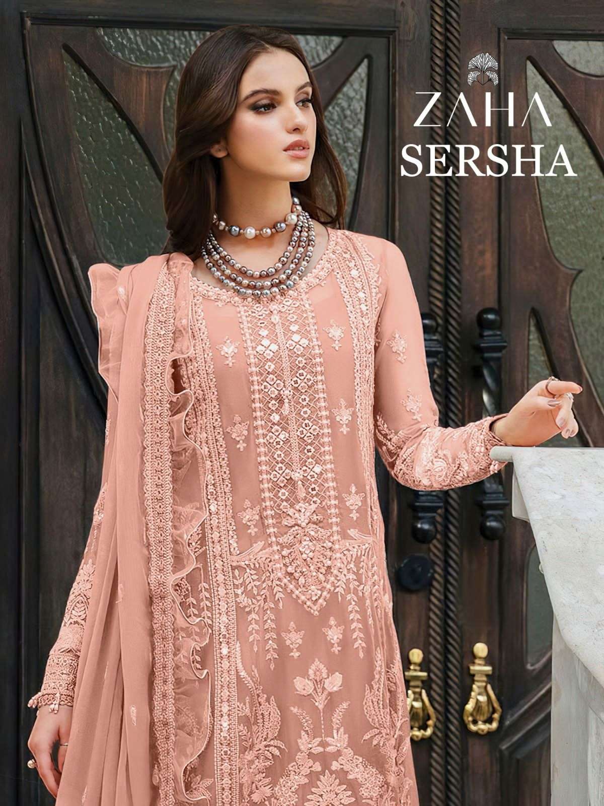 SERSHA BY ZAHA 10169-A TO 10169-D SERIES ORGANZA EMBROIDERY WORK PAKISTANI DRESSES