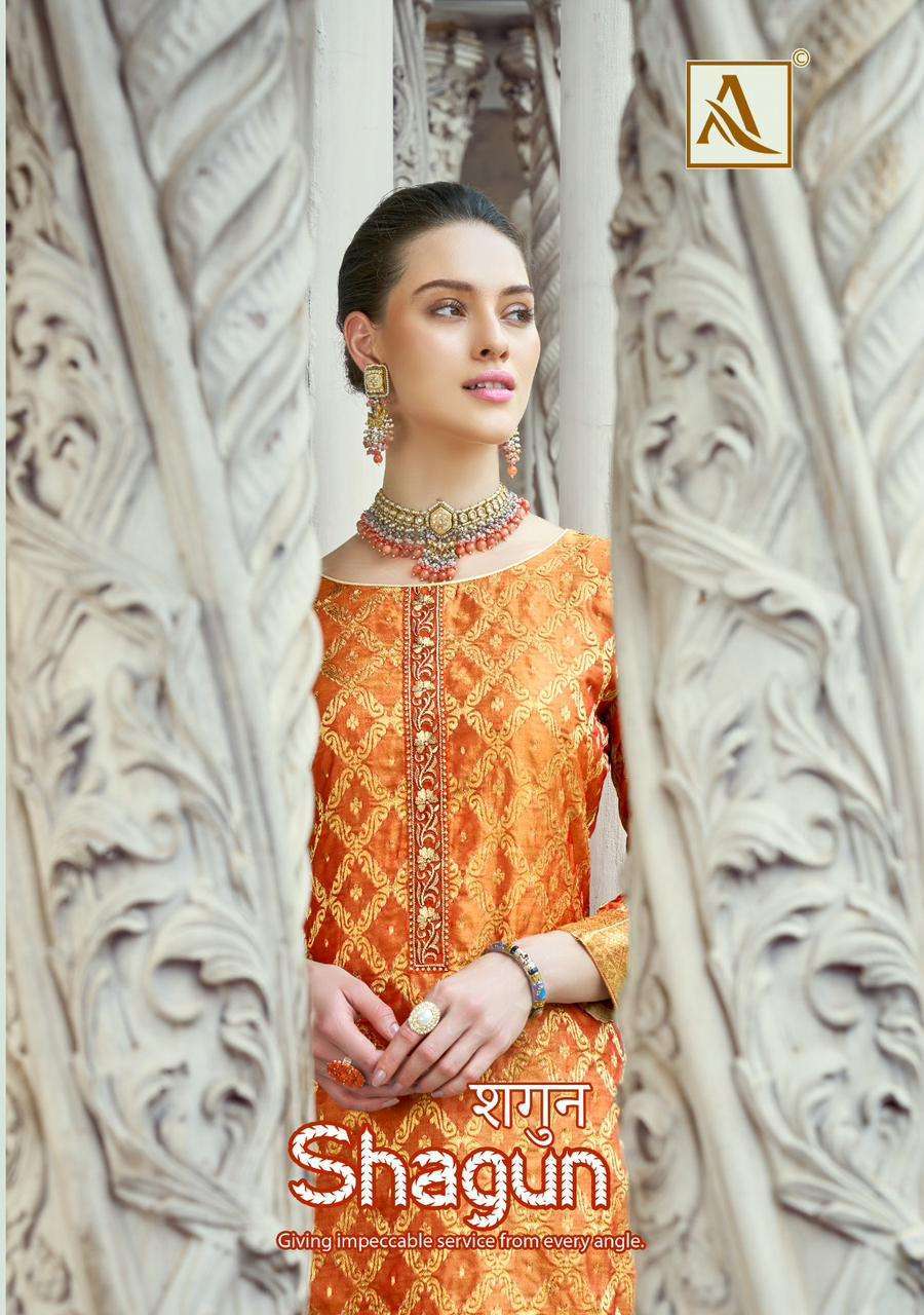 SHAGUN BY ALOK SUIT 1270-001 TO 1270-006 SERIES VISCOSE BANARASI JACQUARD WORK DRESSES