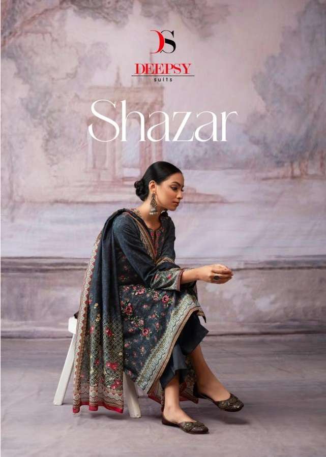 SHAZAR BY DEEPSY SUITS 15001 TO 15008 SERIES COTTON PRINT EMBROIDERY WORK DRESSES