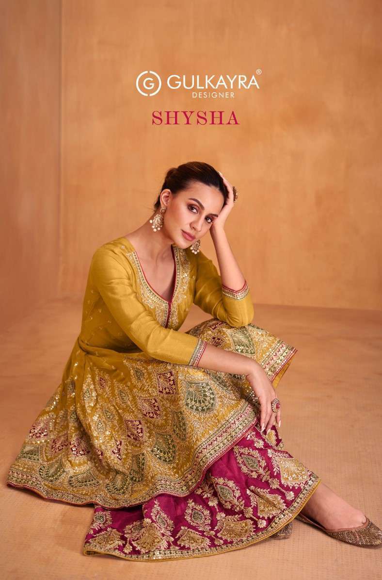 SHYSHA BY GULKAYRA 7416 TO 7420 SERIES CHINON EMBRODIERY WORK READYMADE DRESSES