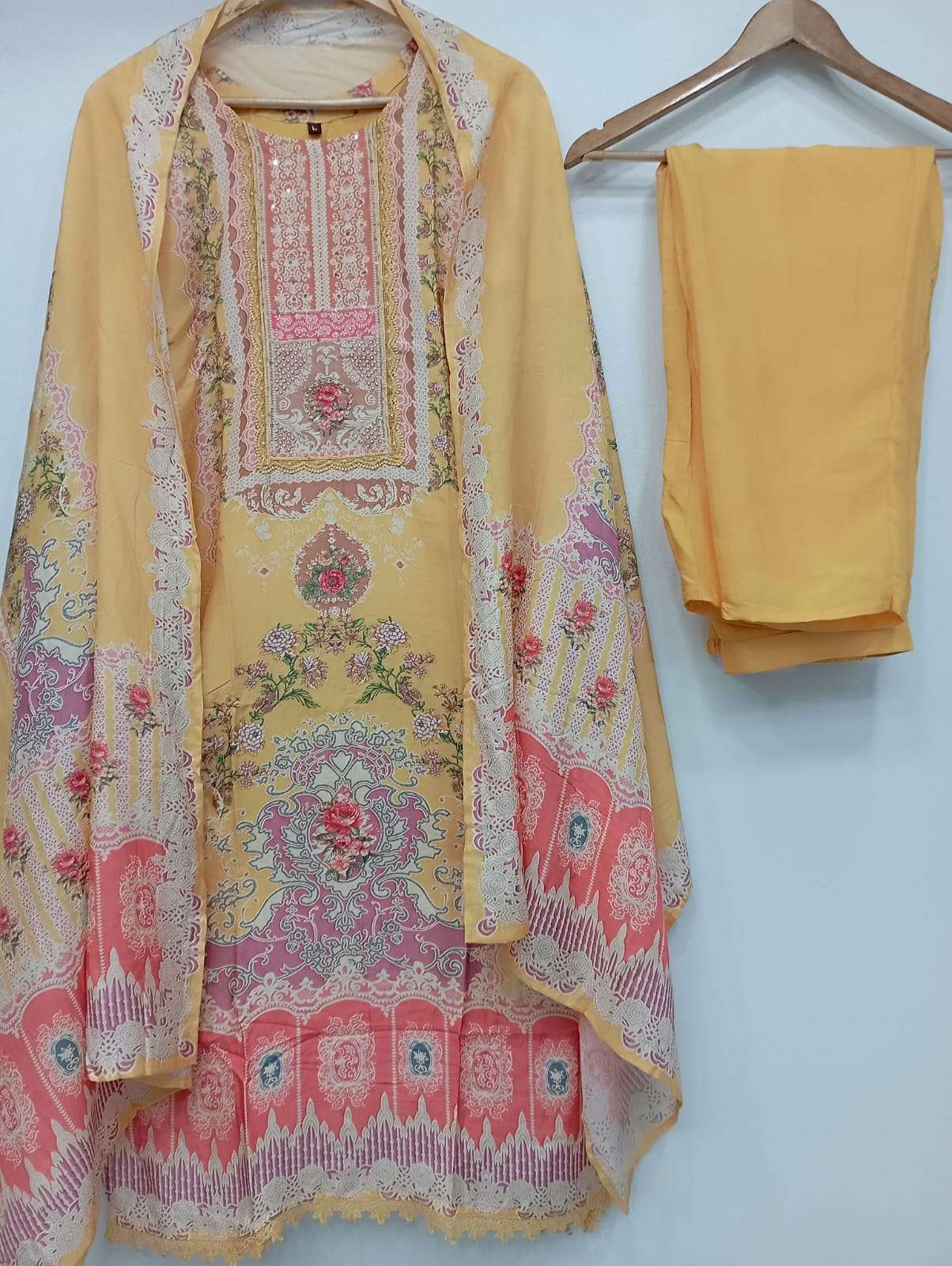 SIGNATURE PRINT BY AQSAWHOLESALE PURE MUSLIN WORK READYMADE PAKISTANI SUITS