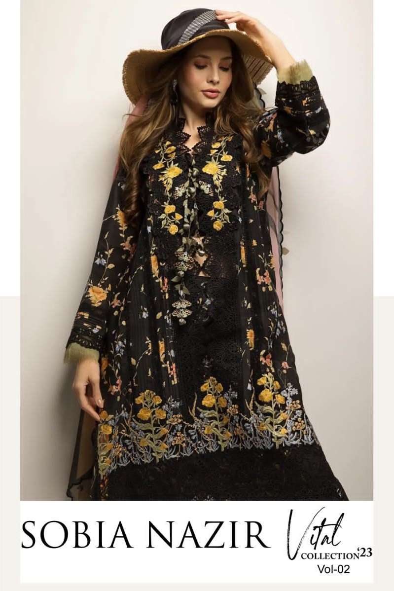 SOBIA NAZIR VOL-2 HAZZEL 2001 TO 2004 SERIES COTTON PRINT WORK PAKISTANI DRESSES